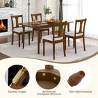 4-Piece Upholstered Dining Chair Set with Storage Seats, Wooden Frame