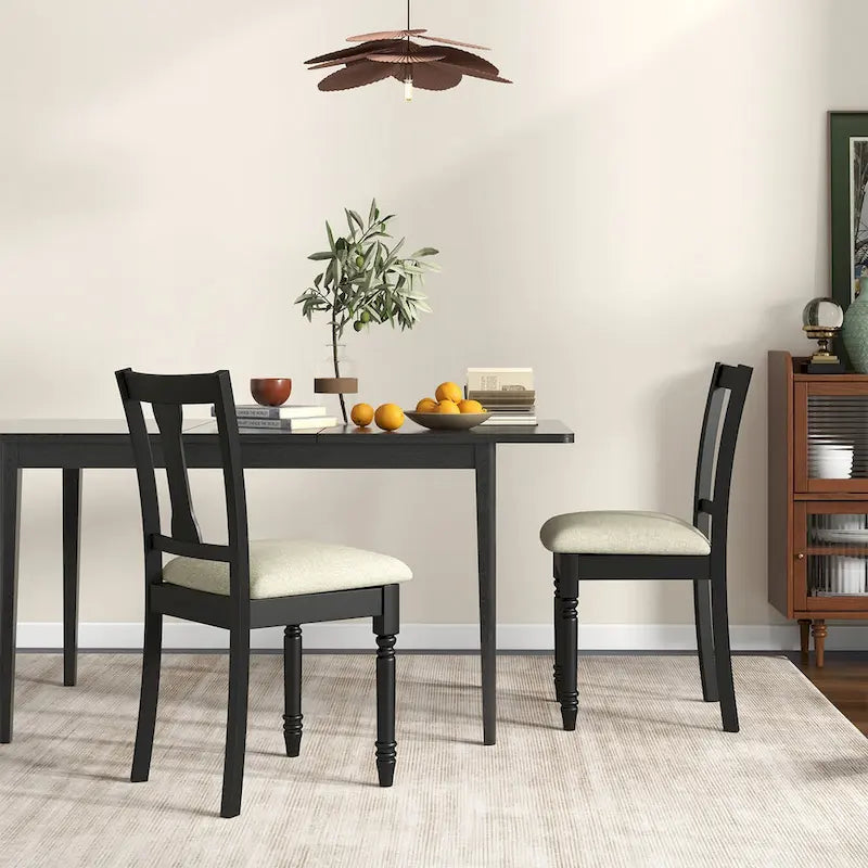 4-Piece Upholstered Dining Chair Set with Storage Seats, Wooden Frame