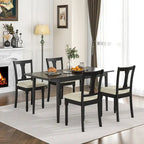 4-Piece Upholstered Dining Chair Set with Storage Seats, Wooden Frame