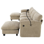 U-Shaped Sectional Sofa Indoor Chaise Lounge w/ USB & Type-C Charger