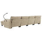 U-Shaped Sectional Sofa Indoor Chaise Lounge w/ USB & Type-C Charger