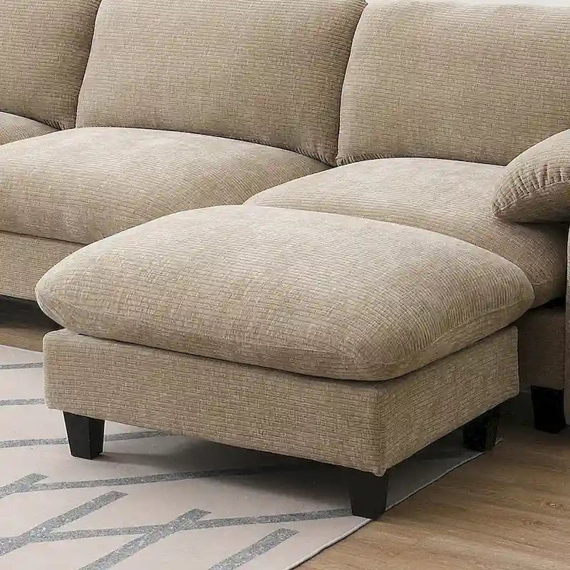 U-Shaped Sectional Sofa Indoor Chaise Lounge w/ USB & Type-C Charger