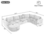 Modular Sectional Sofa Living Room Floor Couch Chaise Lounge