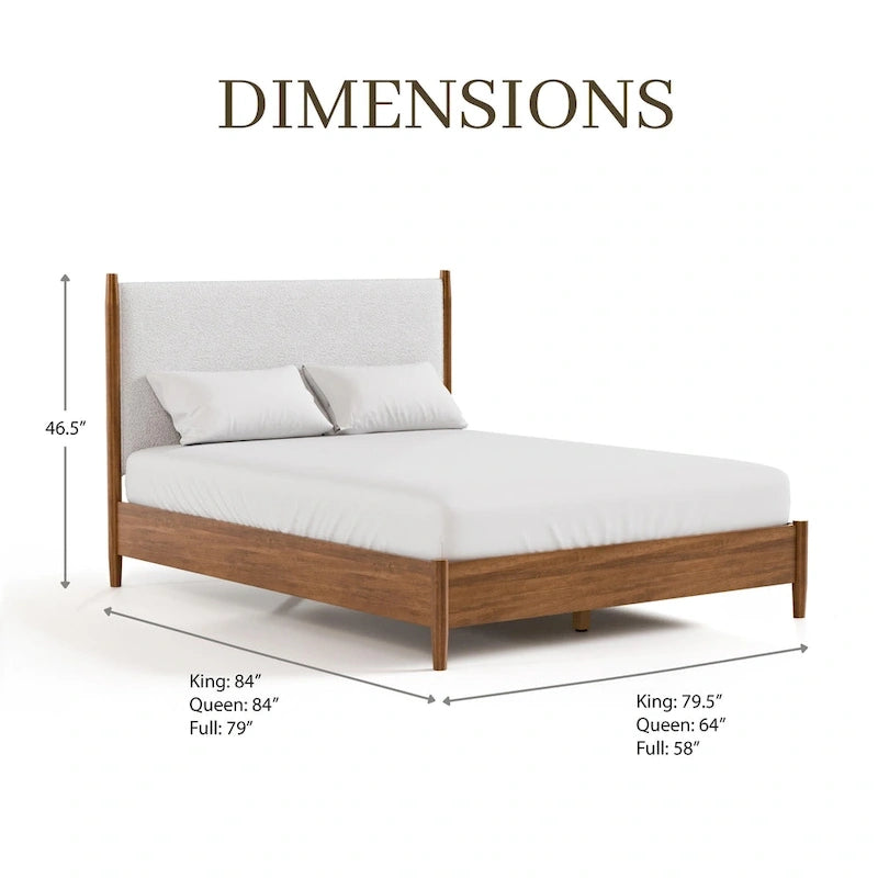 Furniture of America Beau Midcentury 3-Piece Boucle Platform Bedroom Set