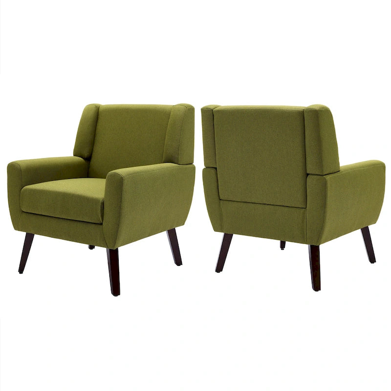 Wingback Accent Chair Set of 2 - Polyester Upholstered