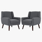 Set di 2 Poltrone Accent a Pozzetto - Rivestite in Poliestere