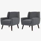 Set di 2 Poltrone Accent a Pozzetto - Rivestite in Poliestere
