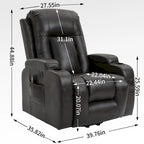 Infinite Position Power Lift Recliner with Massage and Heat, Dual USB Ports, Cup Holders, Side Pockets, Ideal for Seniors