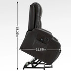 Infinite Position Power Lift Recliner with Massage and Heat, Dual USB Ports, Cup Holders, Side Pockets, Ideal for Seniors