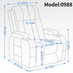 Infinite Position Power Lift Recliner with Massage and Heat, Dual USB Ports, Cup Holders, Side Pockets, Ideal for Seniors