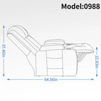 Infinite Position Power Lift Recliner with Massage and Heat, Dual USB Ports, Cup Holders, Side Pockets, Ideal for Seniors