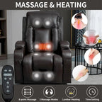 Infinite Position Power Lift Recliner with Massage and Heat, Dual USB Ports, Cup Holders, Side Pockets, Ideal for Seniors