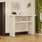 Elegant Minimalist Console Table with Rounded Edges and Sturdy Shelf Design for Entryway