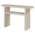 Elegant Minimalist Console Table with Rounded Edges and Sturdy Shelf Design for Entryway