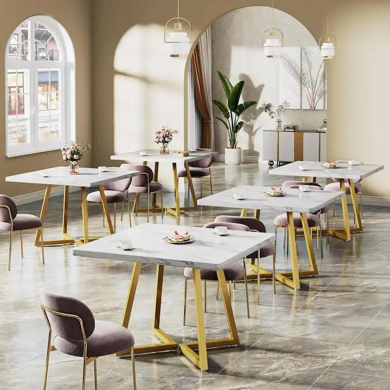 Tavolo da pranzo quadrato marrone rustico per 2-4 persone con struttura in metallo nero