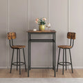 Modern 3-Piece Dining Set with Square Table, Partition & 2 Bar Stools