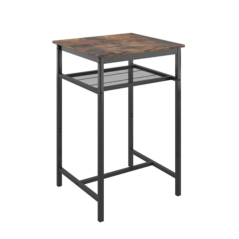 Modern 3-Piece Dining Set with Square Table, Partition & 2 Bar Stools