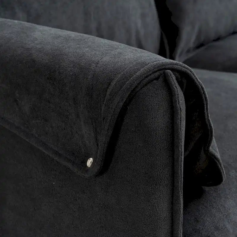 Convertible L-Shaped Sectional Sofa with Storage & Ottoman