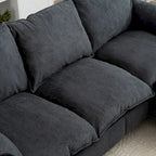 Convertible L-Shaped Sectional Sofa with Storage & Ottoman