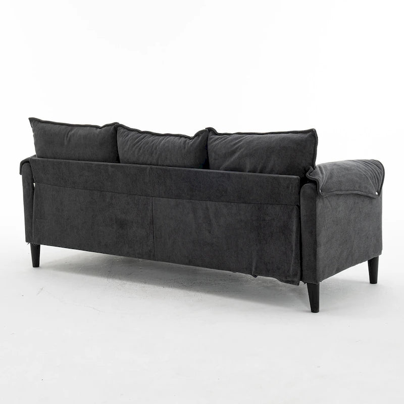 Convertible L-Shaped Sectional Sofa with Storage & Ottoman