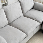 Convertible L-Shaped Sectional Sofa with Storage & Ottoman