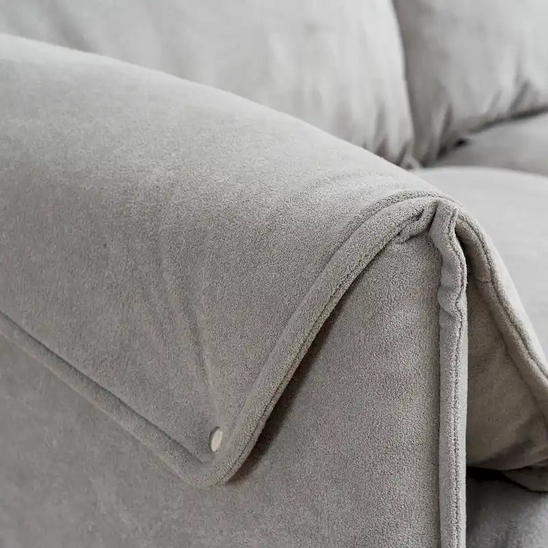 Convertible L-Shaped Sectional Sofa with Storage & Ottoman