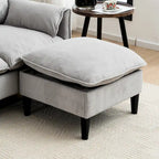 Convertible L-Shaped Sectional Sofa with Storage & Ottoman