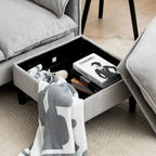 Convertible L-Shaped Sectional Sofa with Storage & Ottoman