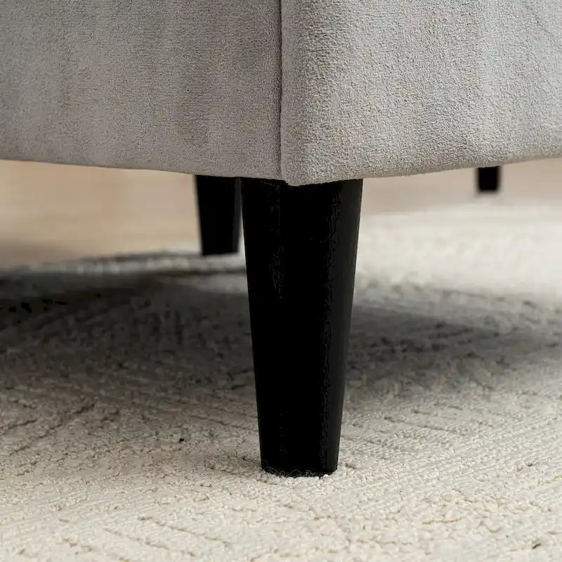 Convertible L-Shaped Sectional Sofa with Storage & Ottoman