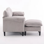 Convertible L-Shaped Sectional Sofa with Storage & Ottoman