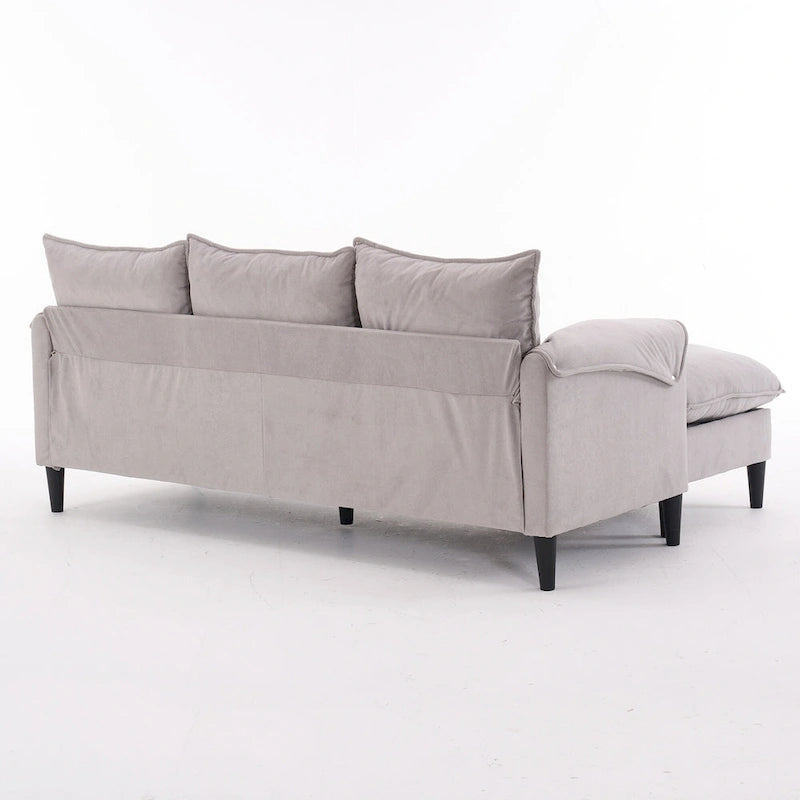 Convertible L-Shaped Sectional Sofa with Storage & Ottoman