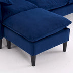 Convertible L-Shaped Sectional Sofa with Storage & Ottoman