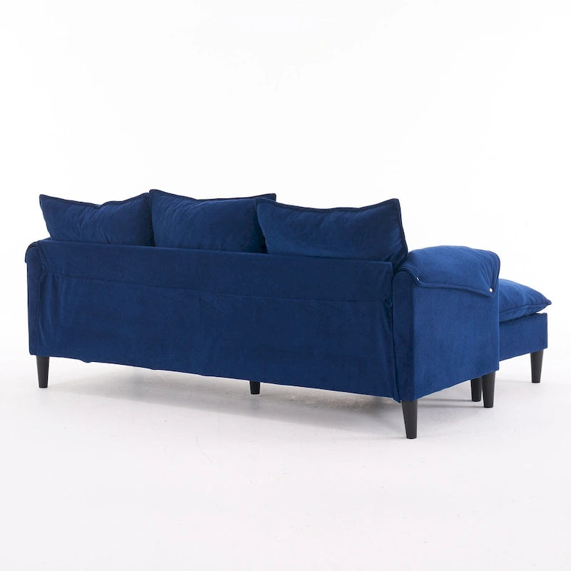 Convertible L-Shaped Sectional Sofa with Storage & Ottoman