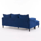 Convertible L-Shaped Sectional Sofa with Storage & Ottoman