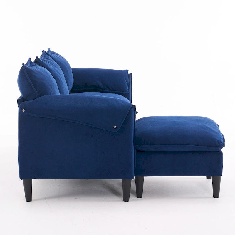 Convertible L-Shaped Sectional Sofa with Storage & Ottoman