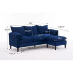 Convertible L-Shaped Sectional Sofa with Storage & Ottoman