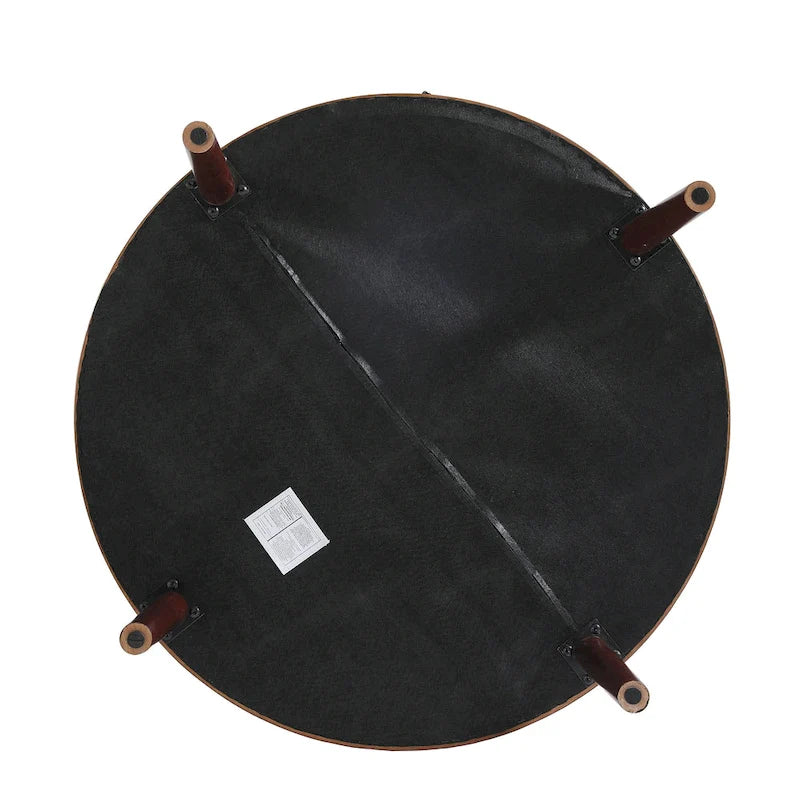 34.5 W Full-Grain Genuine Italian Leather Ottoman Set of 2