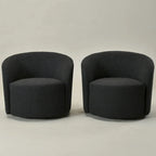 Poltrona girevole a barilotto imbottita KINWELL da 34 pollici (Set di 2)