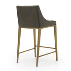 Sgabello da bancone Modrest Fairview moderno grigio e ottone