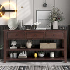 Console con Design Retrò e Due Ripiani Aperti