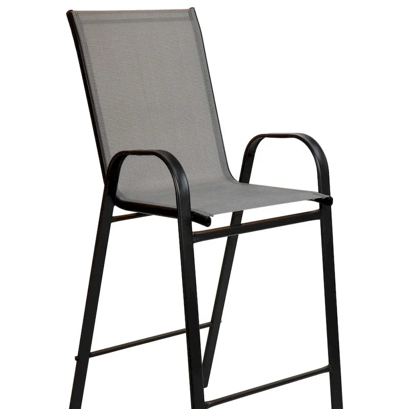 Set di 4 Sgabelli da Bar da Esterno in Materiale Flex Comfort - Sgabello da Giardino