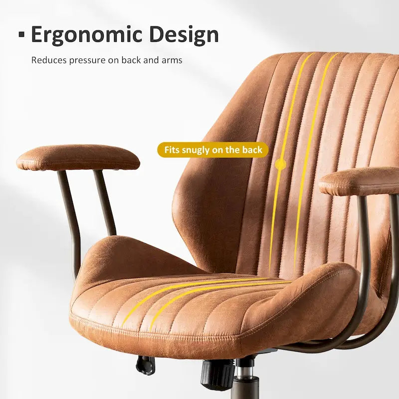 OVIOS Sedia da ufficio ergonomica in tessuto scamosciato con supporto lombare