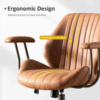 OVIOS Sedia da ufficio ergonomica in tessuto scamosciato con supporto lombare