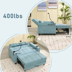 3-in-1 Pull Out Convertible Sleeper Sofa Bed with USB Ports