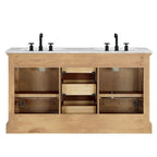 Mobile bagno Hervas con top in marmo naturale senza specchio