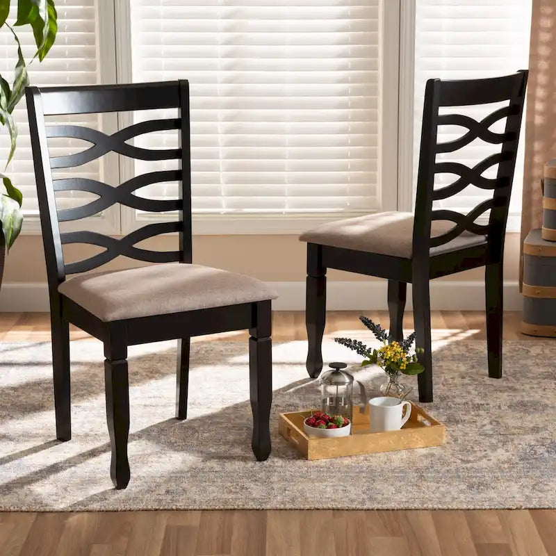 Set di 2 sedie da pranzo in legno Lanier moderne e contemporanee