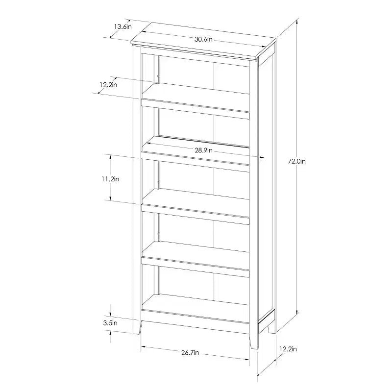 72 Carson 5 Shelf Bookcase - Threshold