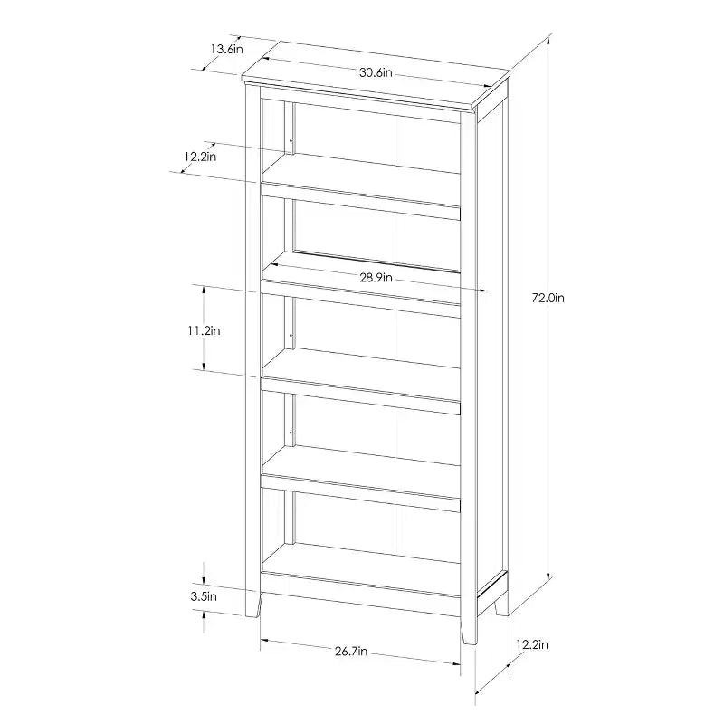 72 Carson 5 Shelf Bookcase - Threshold