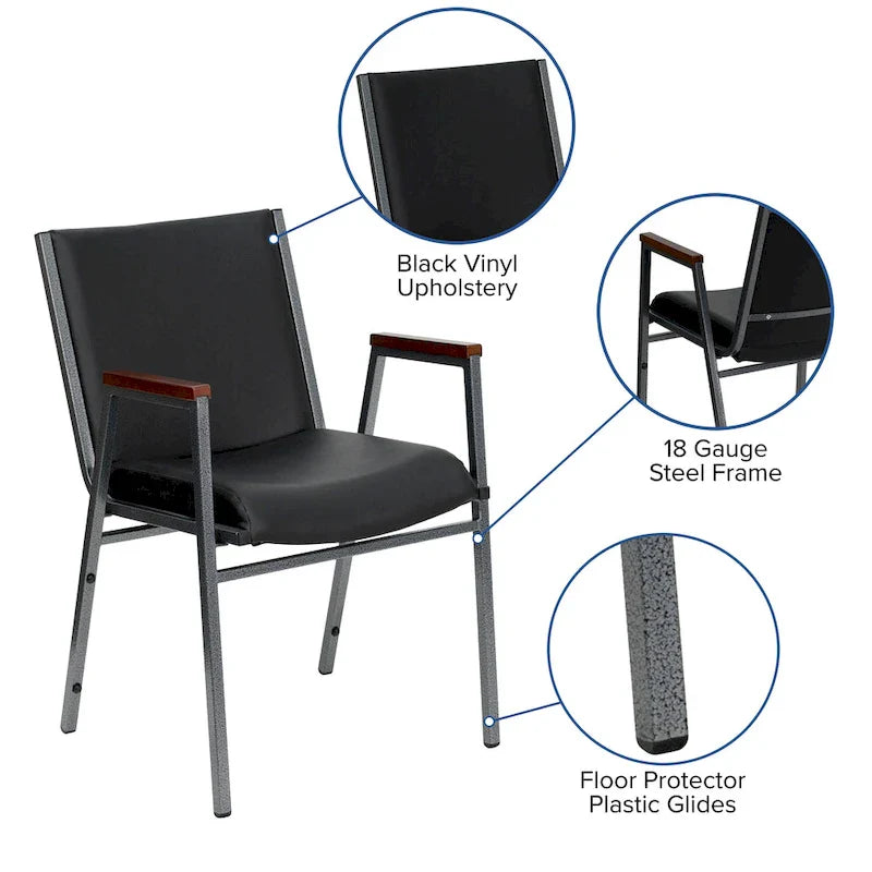 Sedia impilabile per carichi pesanti con braccioli - 21P x 21L x 31A