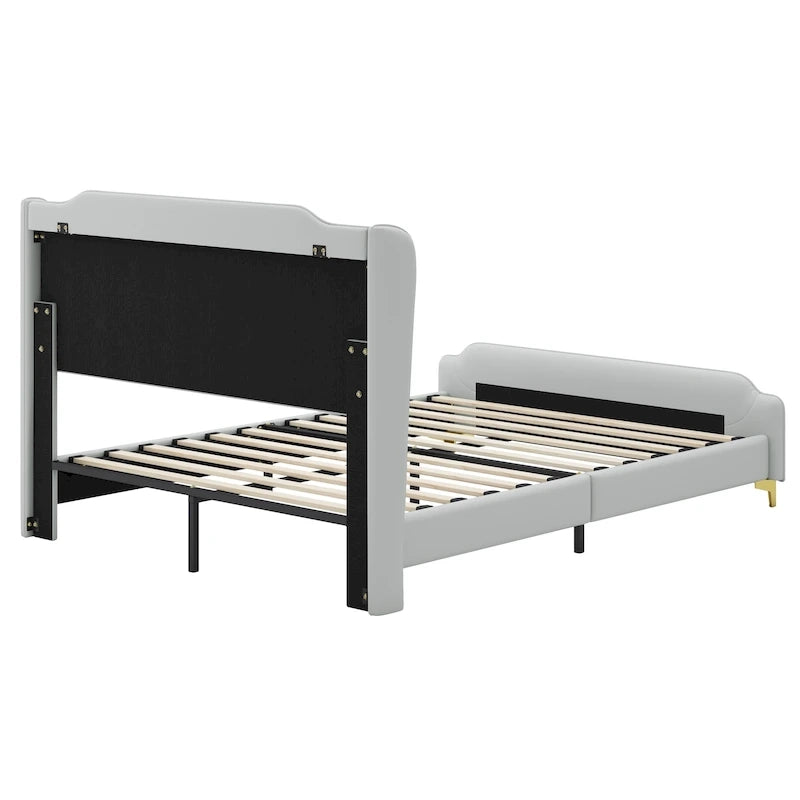 Letto moderno imbottito in pelle PU Uphou di Christopher Knight Home